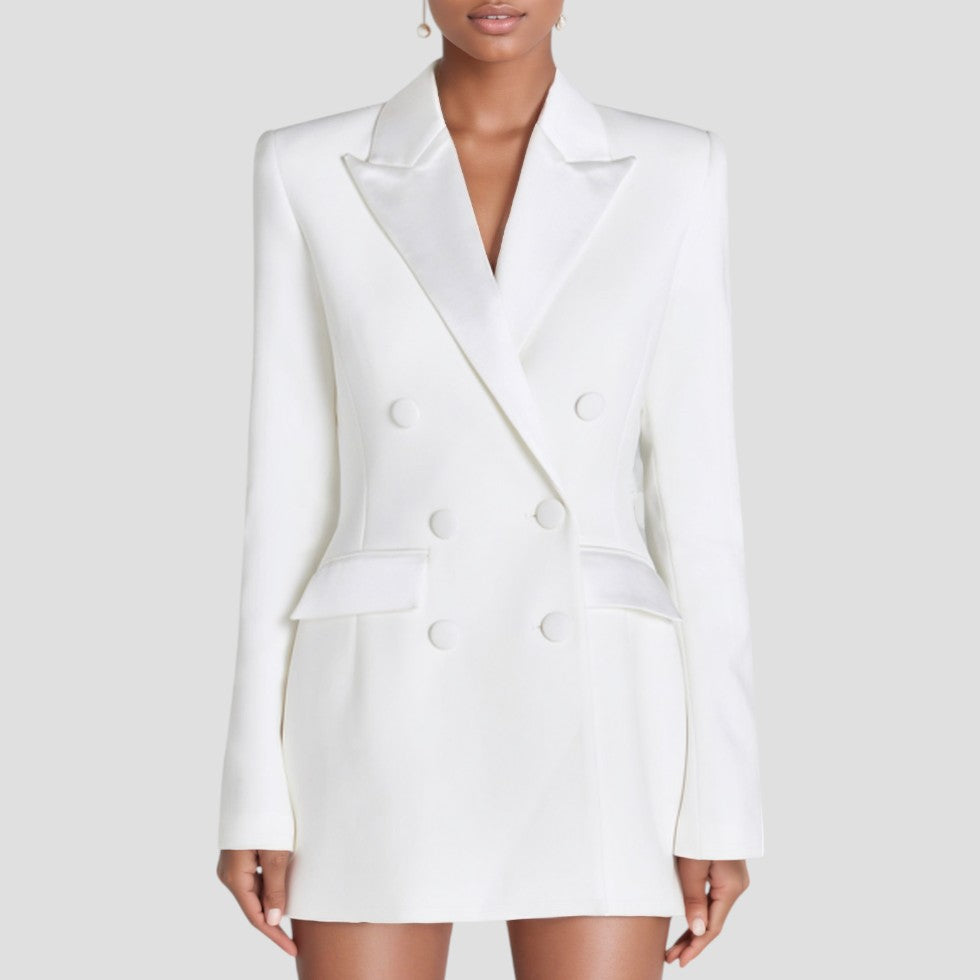 Women’s Double Breasted Blazer Dress with Pockets