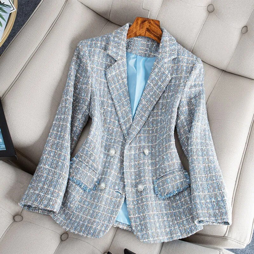 Classic Fit Wool Blazer for Women with Button Front