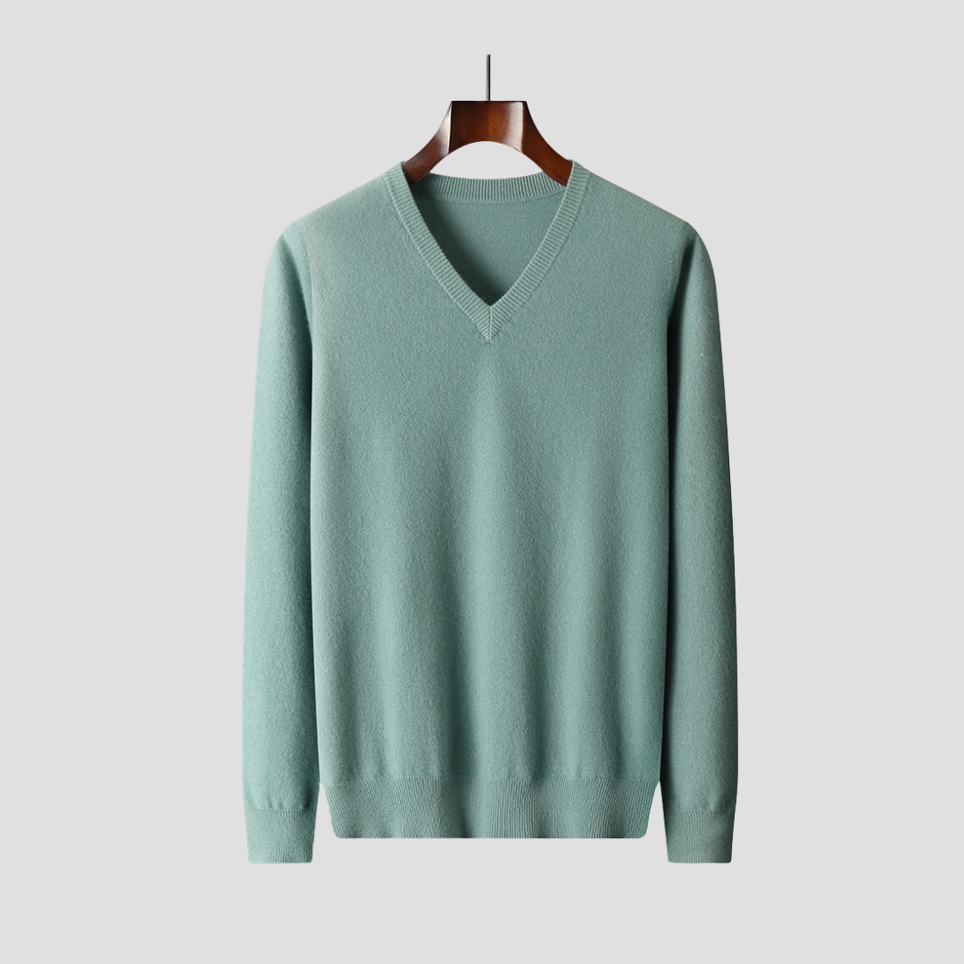 Men’s Fine-Knit V-Neck Pullover