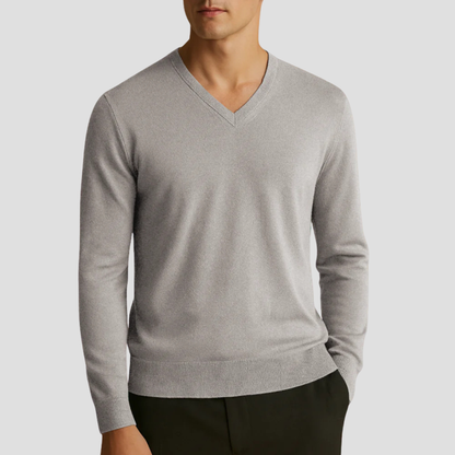 Men’s Fine-Knit V-Neck Pullover
