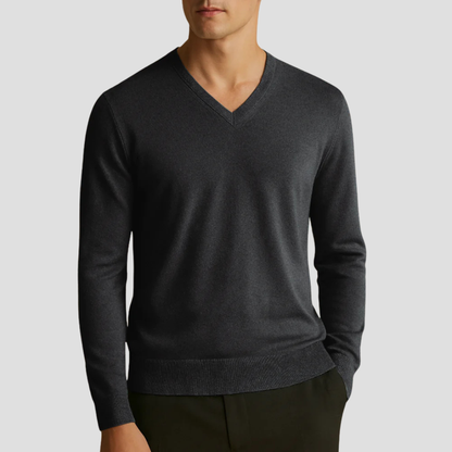 Men’s Fine-Knit V-Neck Pullover