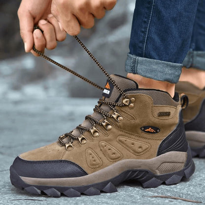 Outdoor - Waterproof Leather Hiking Walking Boots Brown