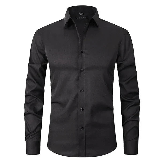Men's Business Casual Stretch Long Sleeve Shirt