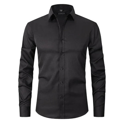 Men's Business Casual Stretch Long Sleeve Shirt