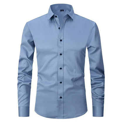 Men's Business Casual Stretch Long Sleeve Shirt
