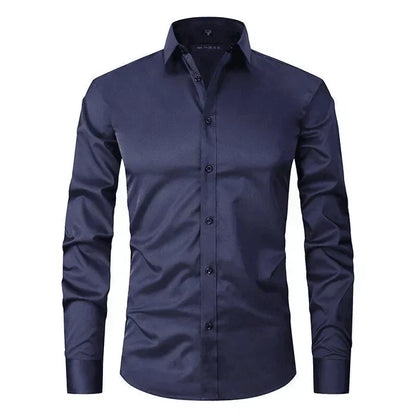 Men's Business Casual Stretch Long Sleeve Shirt