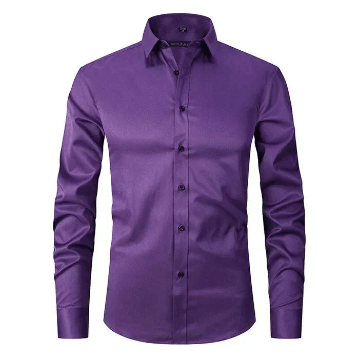 Men's Business Casual Stretch Long Sleeve Shirt