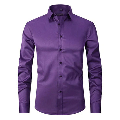 Men's Business Casual Stretch Long Sleeve Shirt