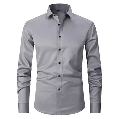 Men's Business Casual Stretch Long Sleeve Shirt
