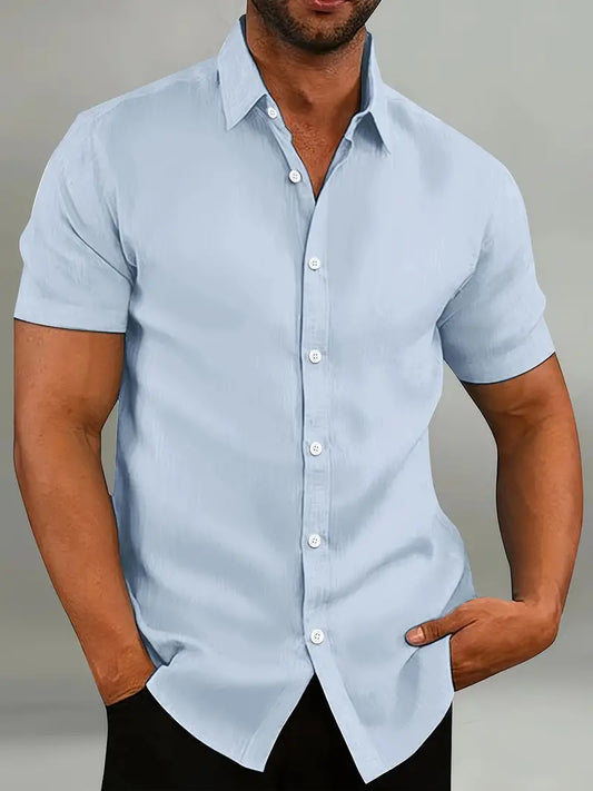 Classic Casual Short Sleeve Men's Shirt - BritishElegance