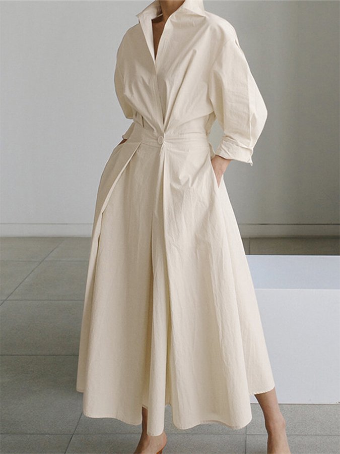 Brianna – Elegant Long Dress with Buttons