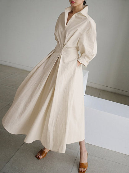 Brianna – Elegant Long Dress with Buttons