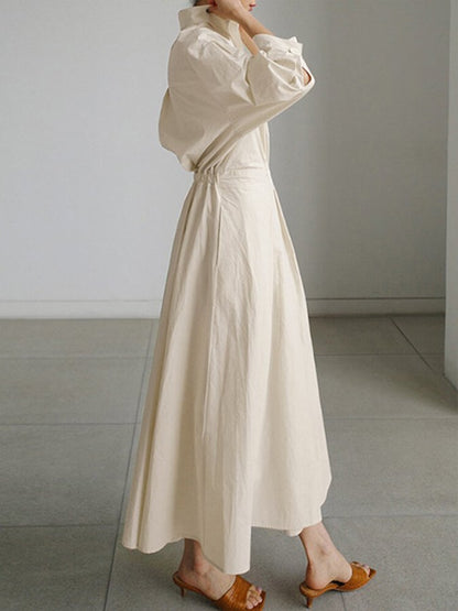 Brianna – Elegant Long Dress with Buttons