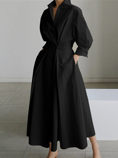 Brianna – Elegant Long Dress with Buttons