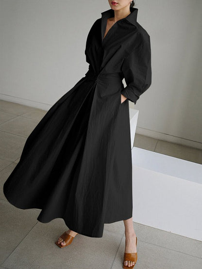 Brianna – Elegant Long Dress with Buttons