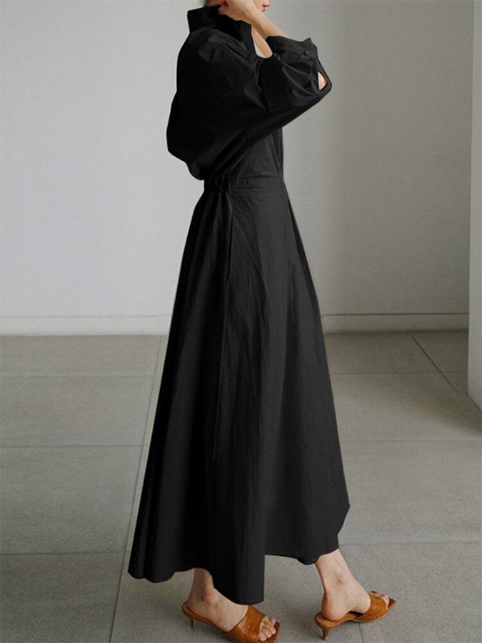 Brianna – Elegant Long Dress with Buttons