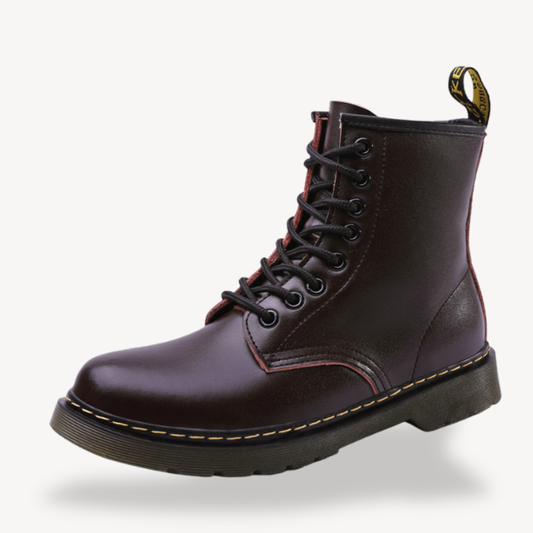 Unisex's Leather Combat Boots - Durable Lace-Up Ankle Shoes