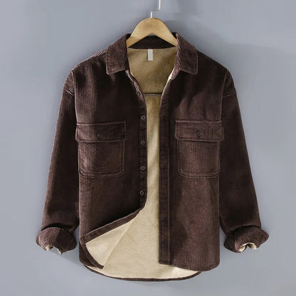 Warm Fleece Lined Corduroy Winter Jacket
