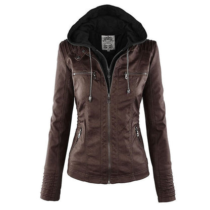 Lyric – Women’s Hooded Moto Jacket with Detachable Hood