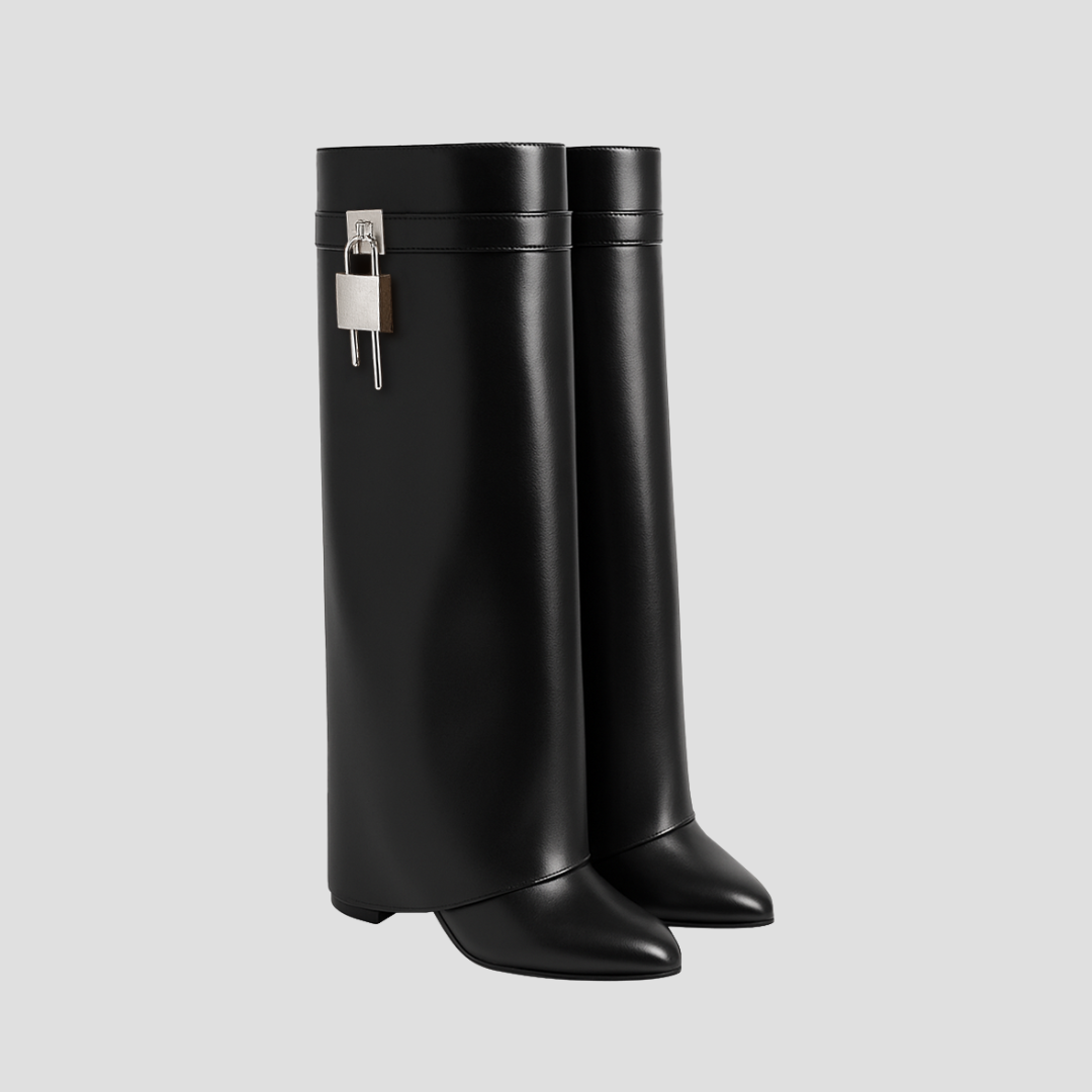 Women’s Fold-Over Leather Knee-High Boots