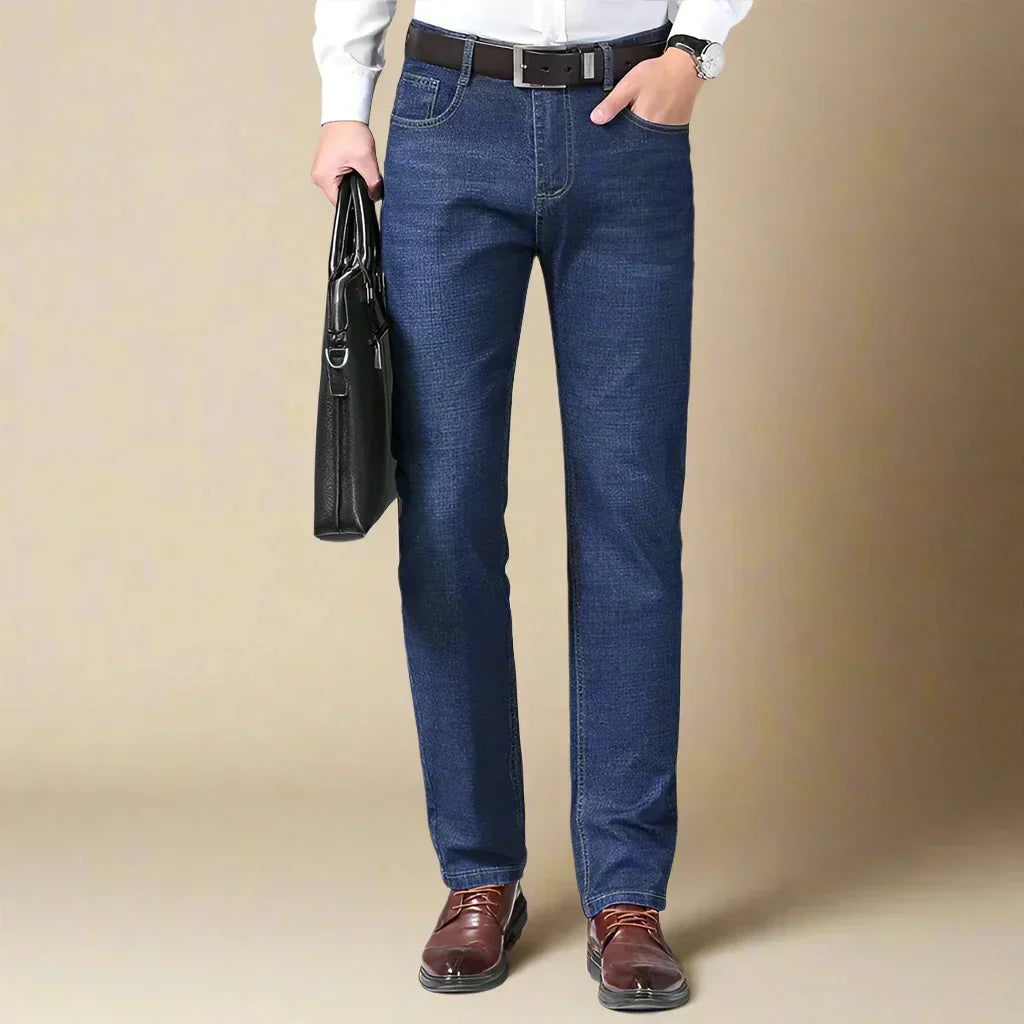 Men's Business Casual Stretch Jeans with Comfortable Regular Fit