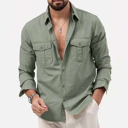Button-Up Shirt - Structured Collar And Simple Layering