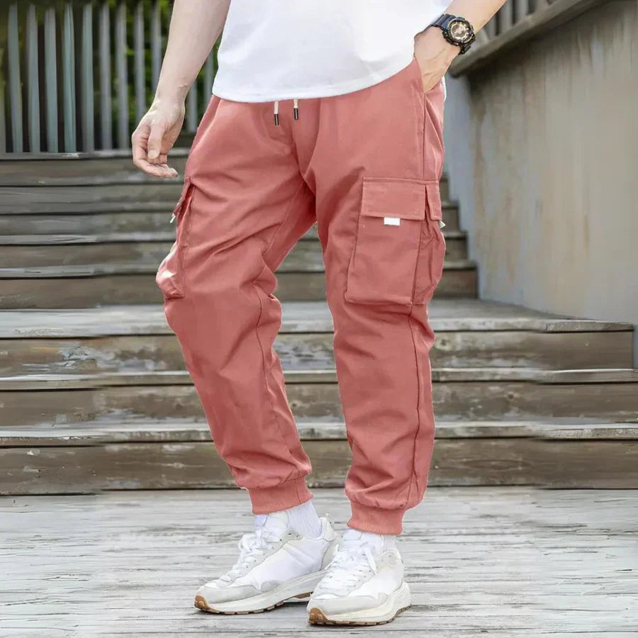 Stylish Athanasios Men's Cargo Trousers with Adjustable Drawstring