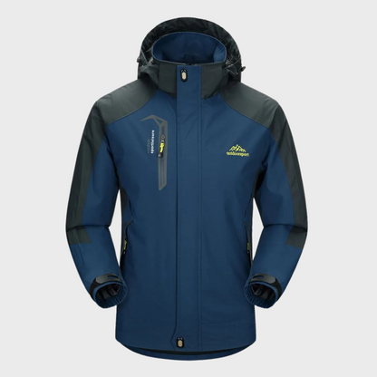 Men's softshell outdoor jacket with hood, windproof membrane and water-repellent finish
