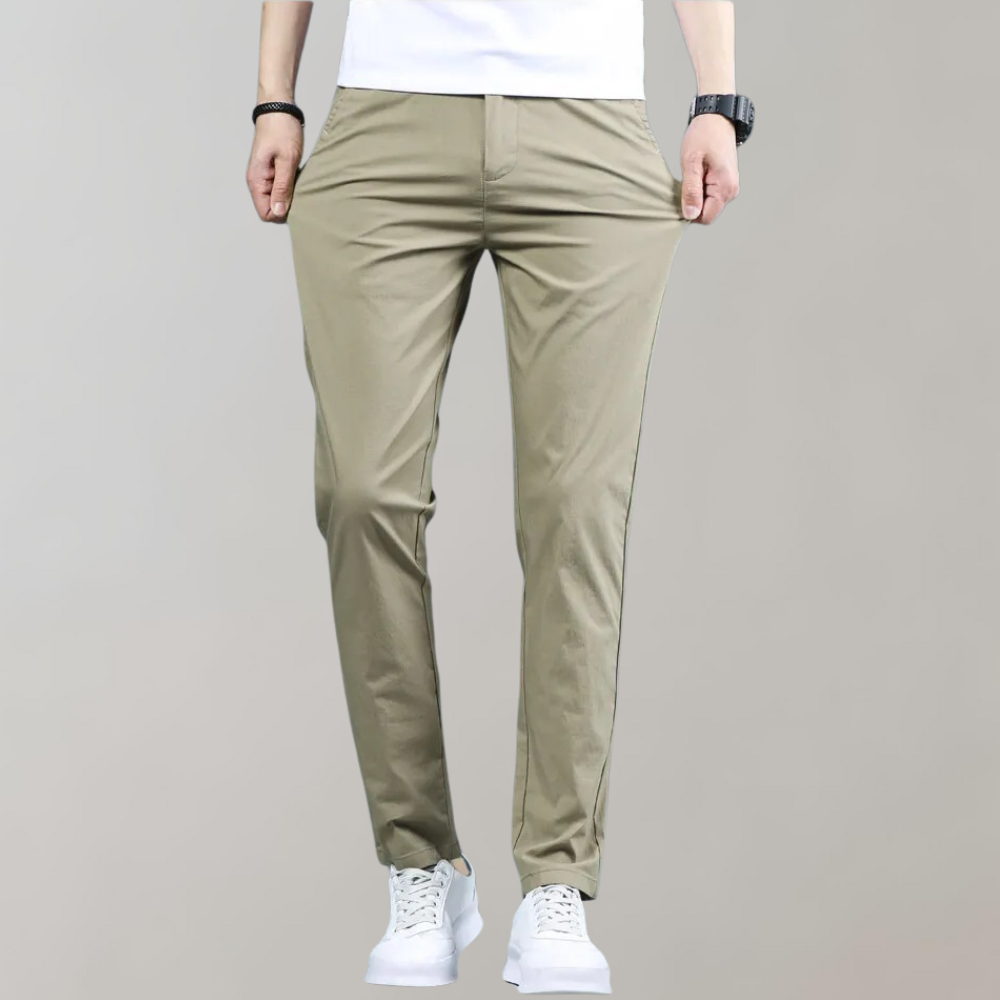 Comfortable Fit Work Pants with Stretch Straight Leg Design - BritishElegance