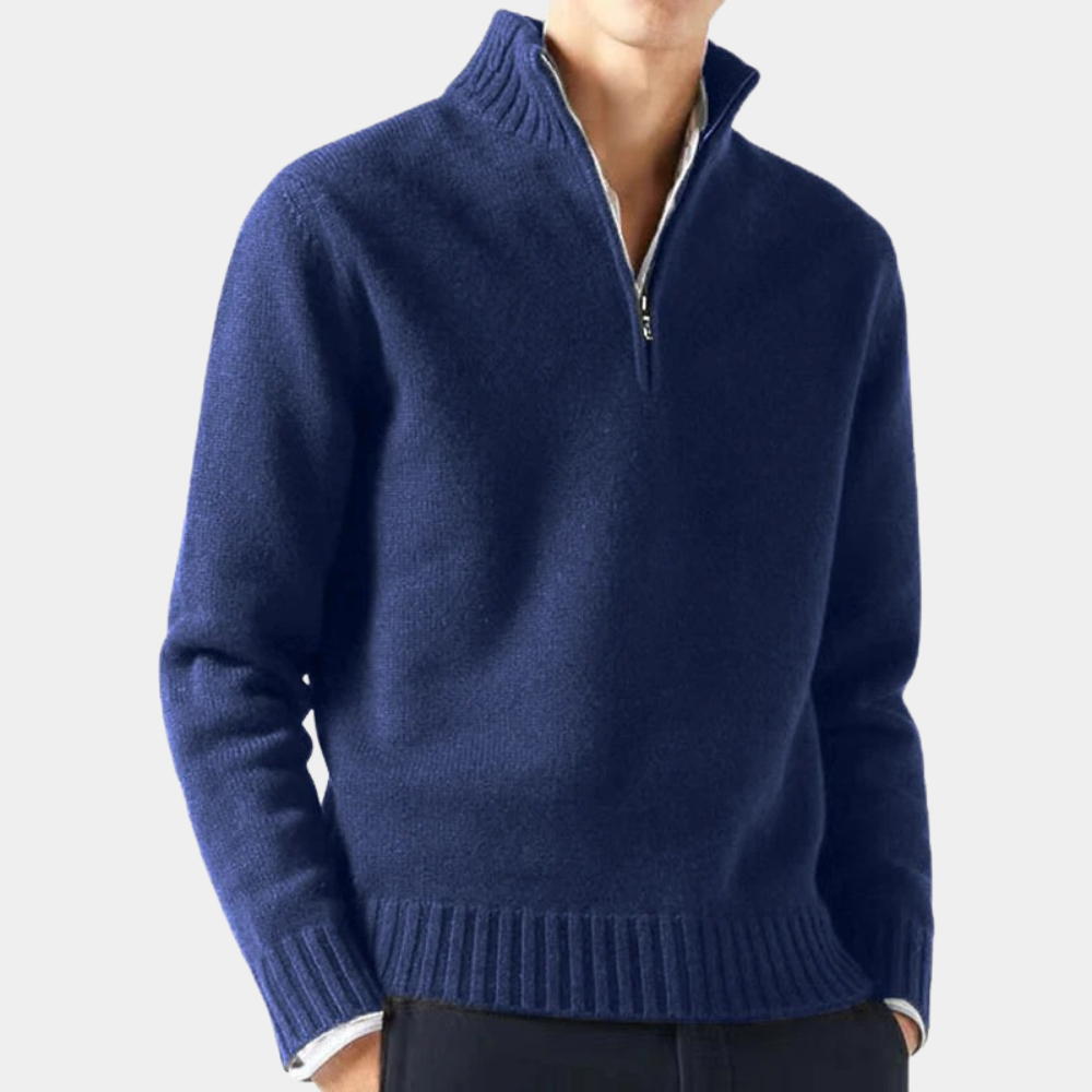 Warm Men's Knit Half Zip Sweater