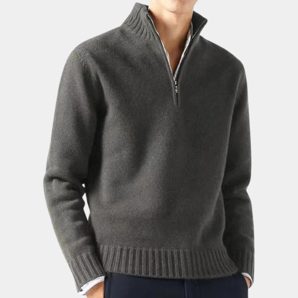 Warm Men's Knit Half Zip Sweater