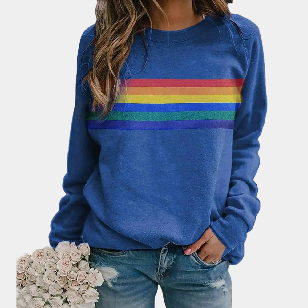 Comfy Vintage Striped Sweatshirt – Loose Fit Design - BritishElegance