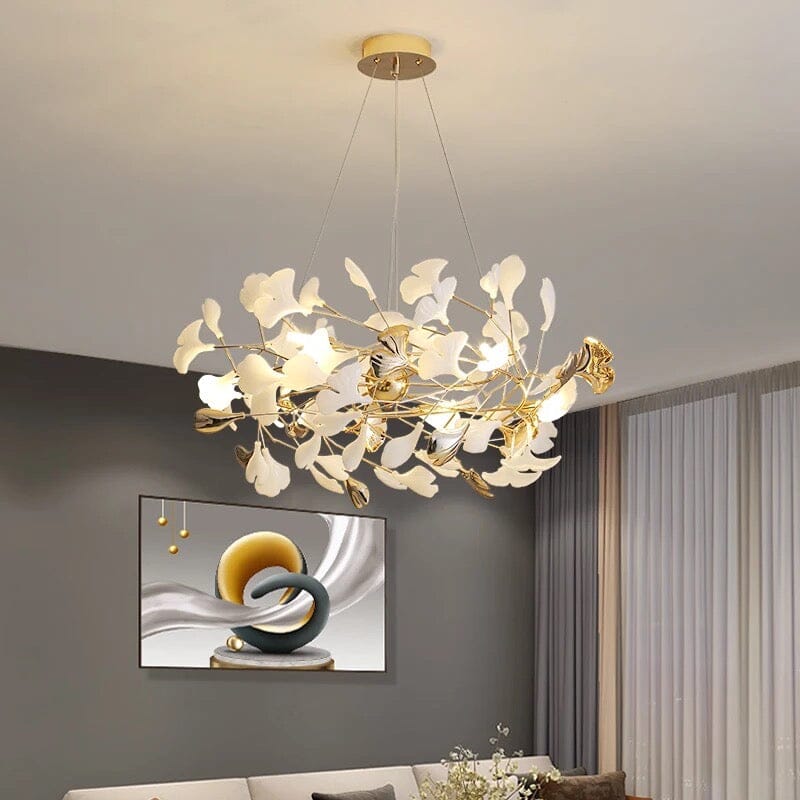 Elegant Glass Chandelier with Adjustable LED Warm Light