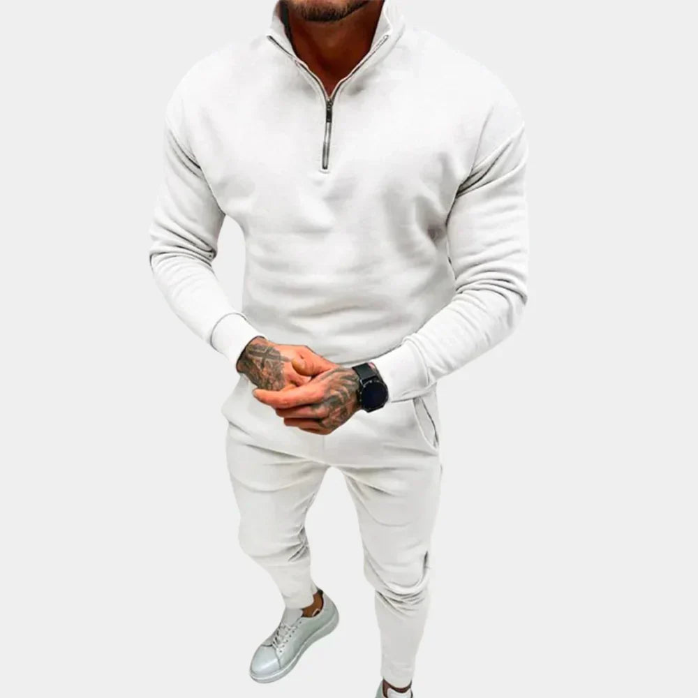 Men’s Quarter Zip Knitted Tracksuit Set