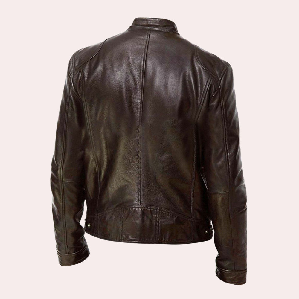 Men’s Classic Racer Leather Motorcycle Jacket