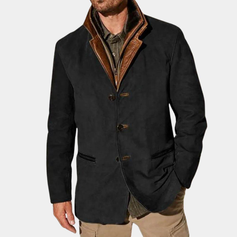 Men’s Vintage Lapel Splicing Work Jacket