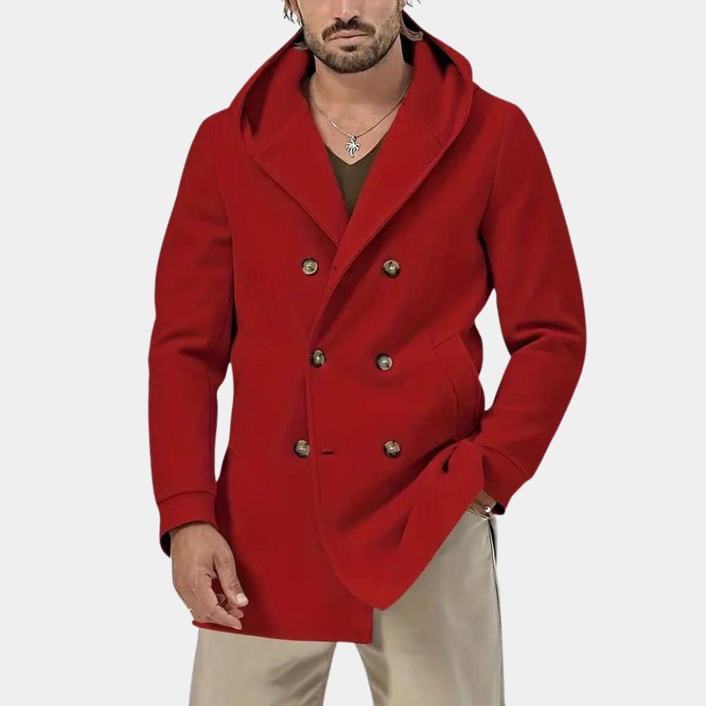 Men's casual trench coat, stylish and hooded
