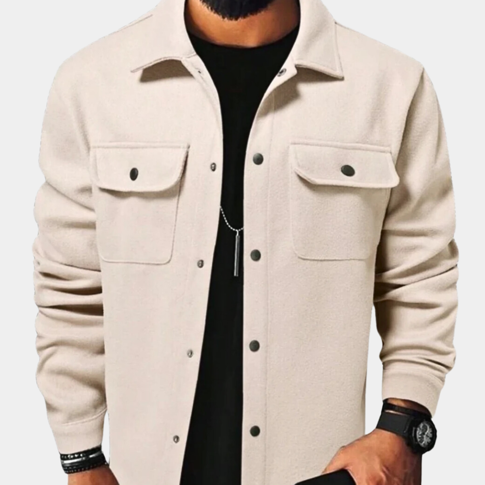 Men’s Relaxed Fit Snap Button Overshirt