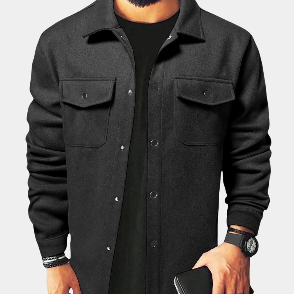 Men’s Relaxed Fit Snap Button Overshirt