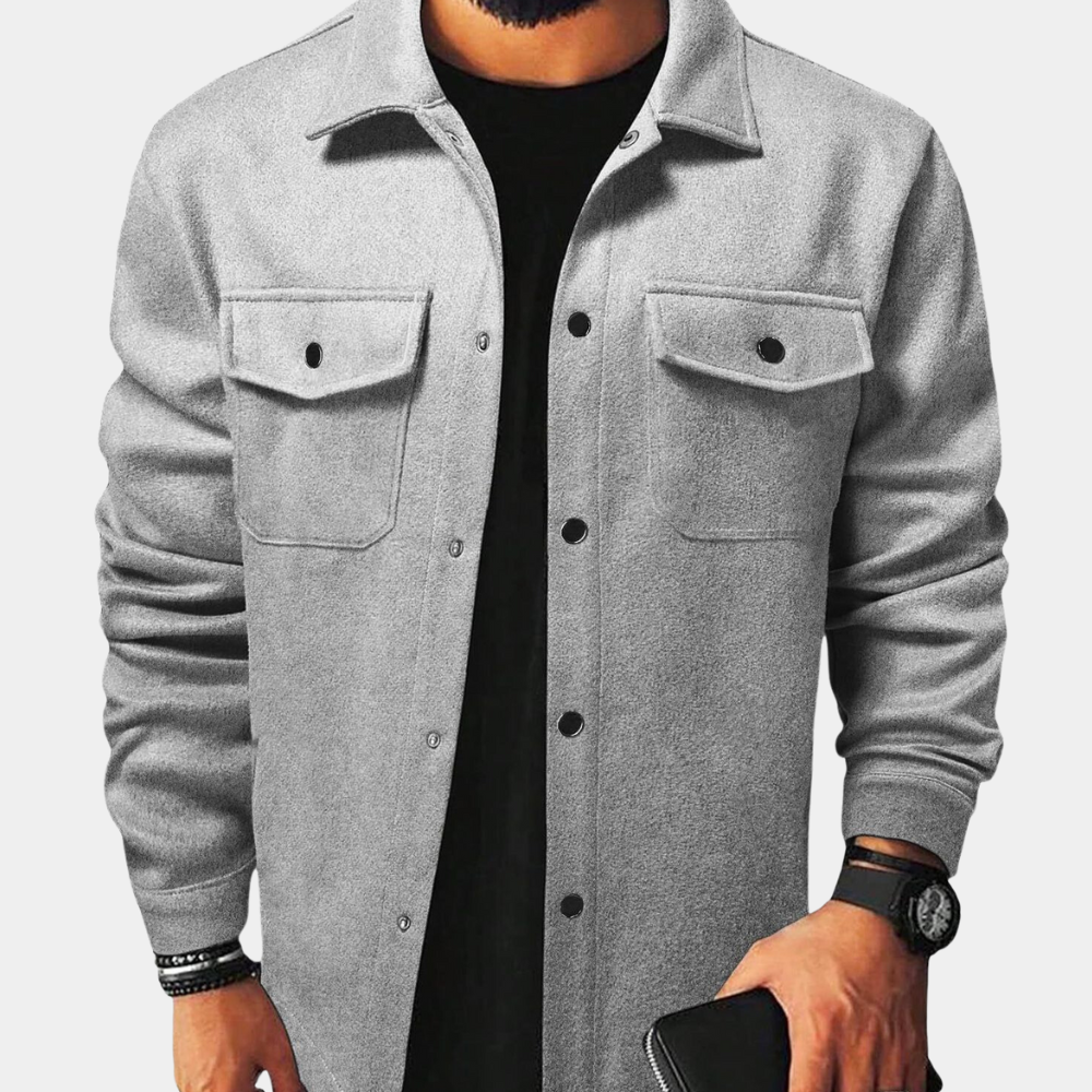 Men’s Relaxed Fit Snap Button Overshirt