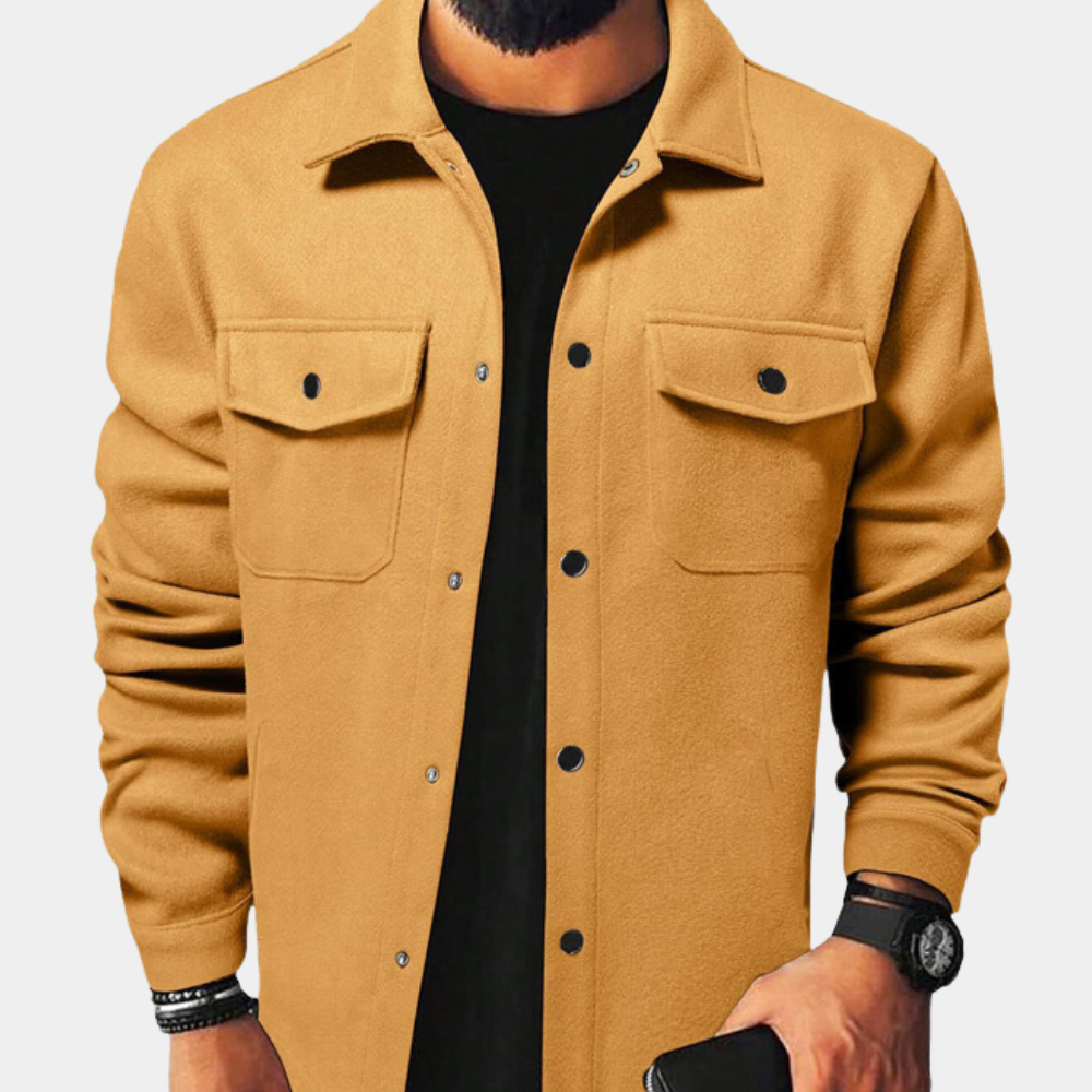 Men’s Relaxed Fit Snap Button Overshirt