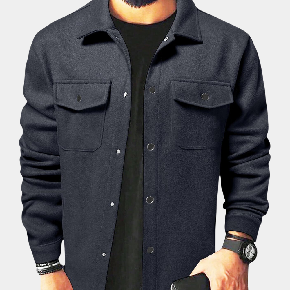 Men’s Relaxed Fit Snap Button Overshirt