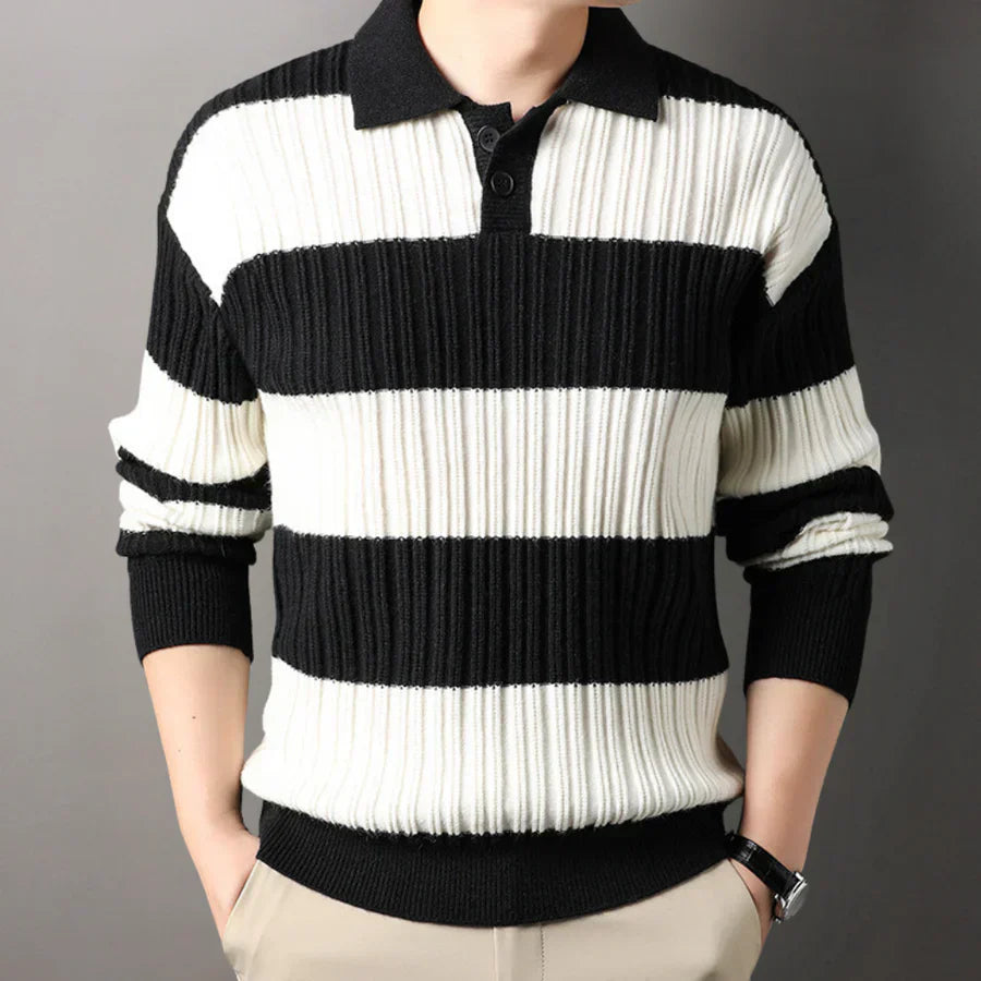 Men's Long-Sleeve Toncse Knit Polo
