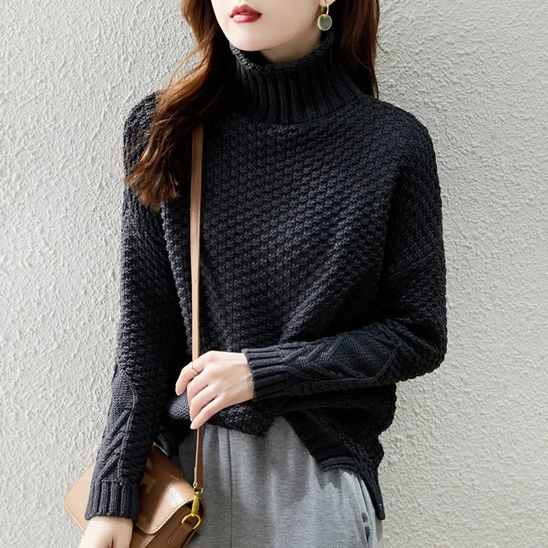 Classic Women's Knit Turtleneck Sweater
