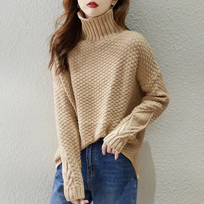 Classic Women's Knit Turtleneck Sweater