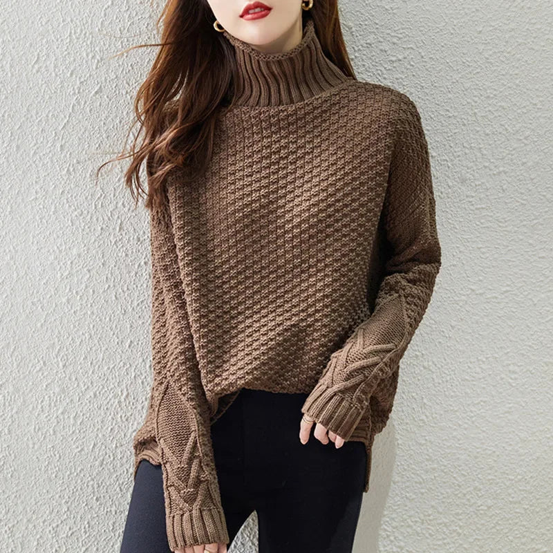 Classic Women's Knit Turtleneck Sweater - BritishElegance