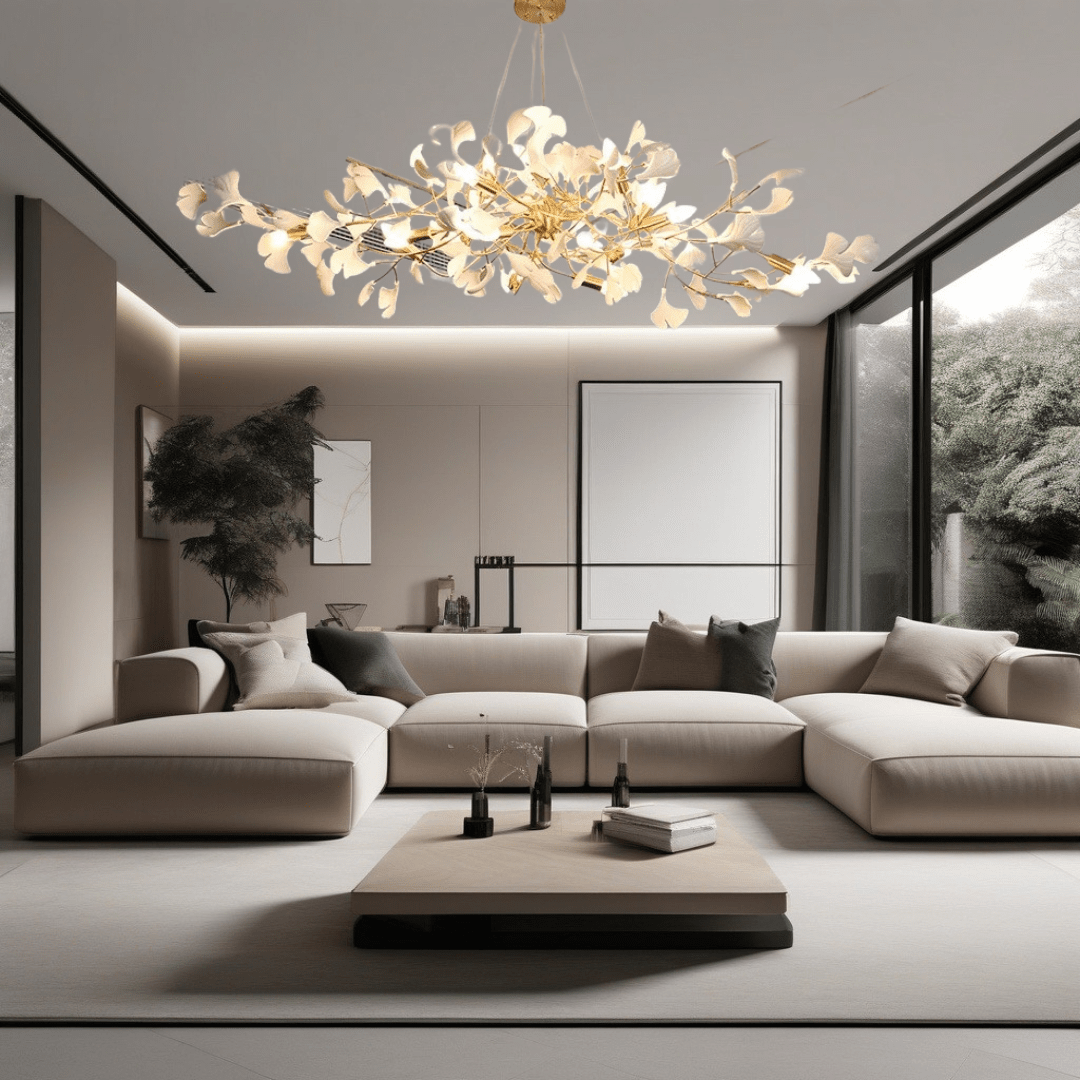 Elegant Glass Chandelier with Adjustable LED Warm Light - BritishElegance