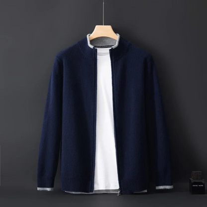 Classic wool cardigan for men