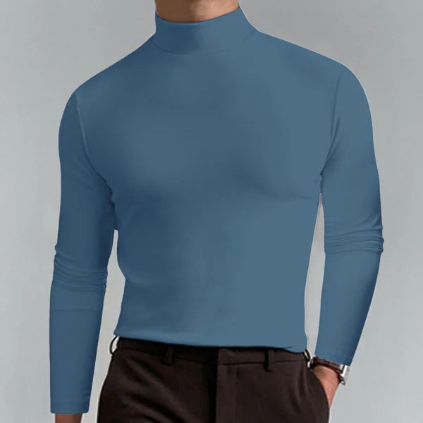 Slim-fit turtleneck sweater for men, long sleeve