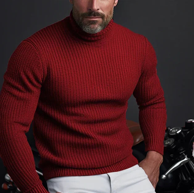Premium men's designer turtleneck sweater